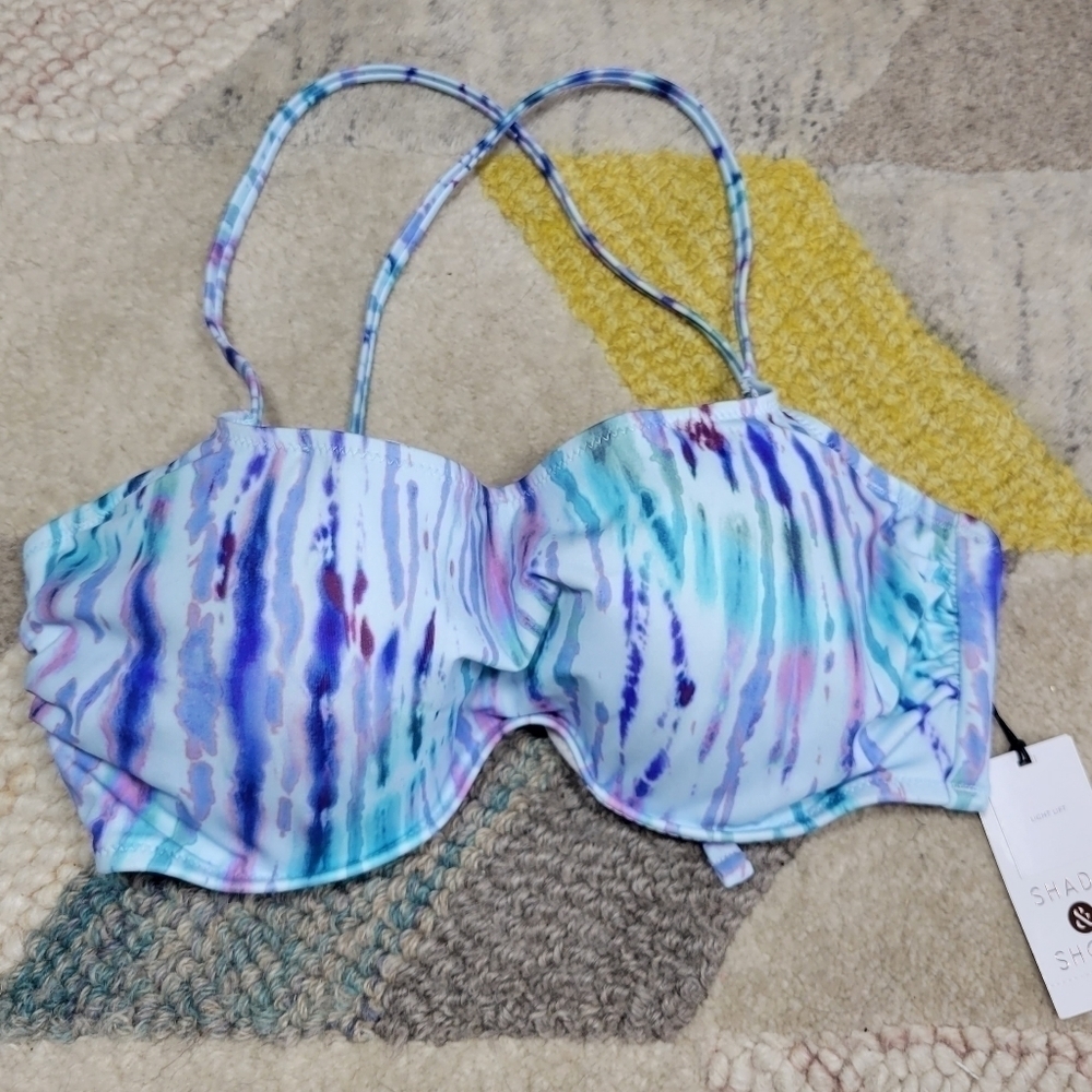 NWT Shore & Shade Swimsuit Bikini Top Size 34C